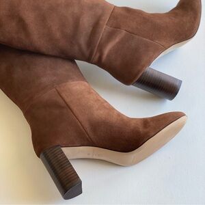 NWT Ann Taylor Suede Slouchy Block Heeled Boots, size 10